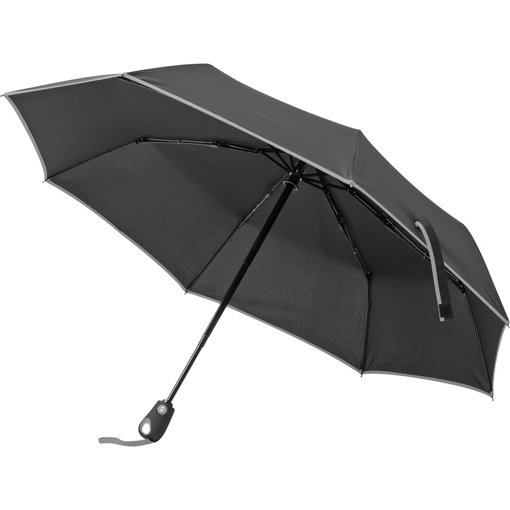 Taschenschirm aus Pongee mit Fiberglas Gestänge - Silbergrau
