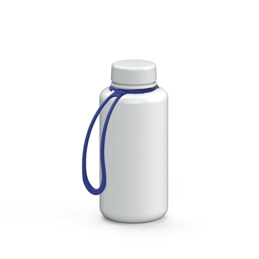 Trinkflasche "Refresh", 700 ml, inkl. Strap - weiß/weiß/blau