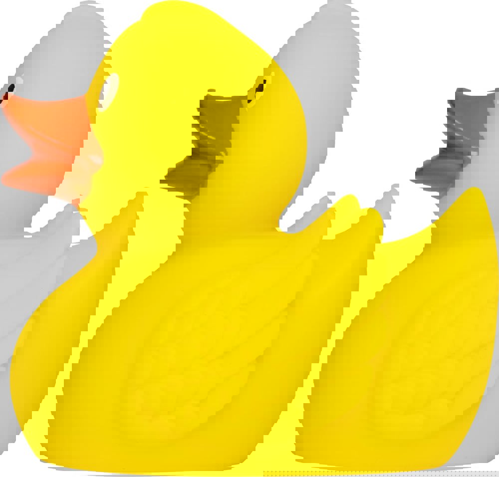 Quietsche-Ente, gelb/orange, 8,5 cm