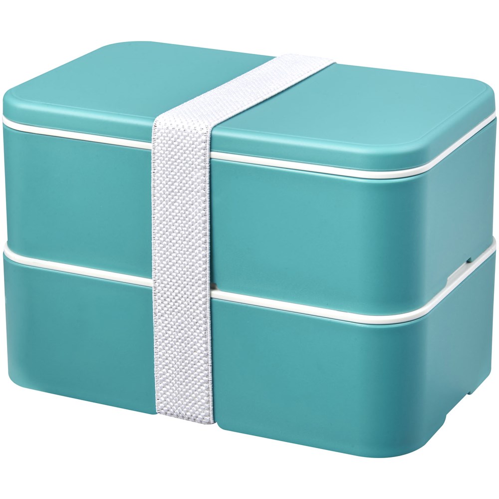 MIYO Renew 700+700 ml Doppel-Lunchbox - riffblau, riffblau, weiss