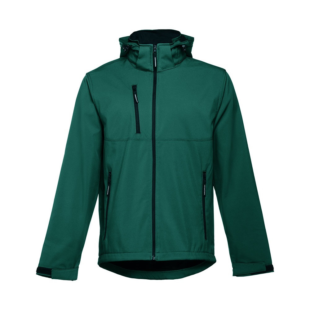 THC ZAGREB. Herren-Softshell-Jacke aus Polyester und Elastan - dunkelgrün