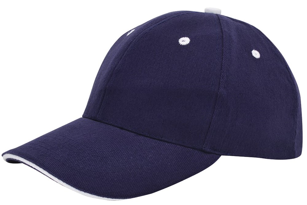 Brushed Sandwich Cap - Navy (PMS 533c) / Weiß