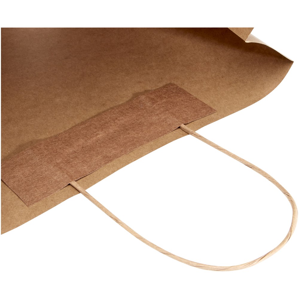 Kraftpapiertasche 120 g/m² mit gedrehten Griffen – 31 × 12 × 31 cm