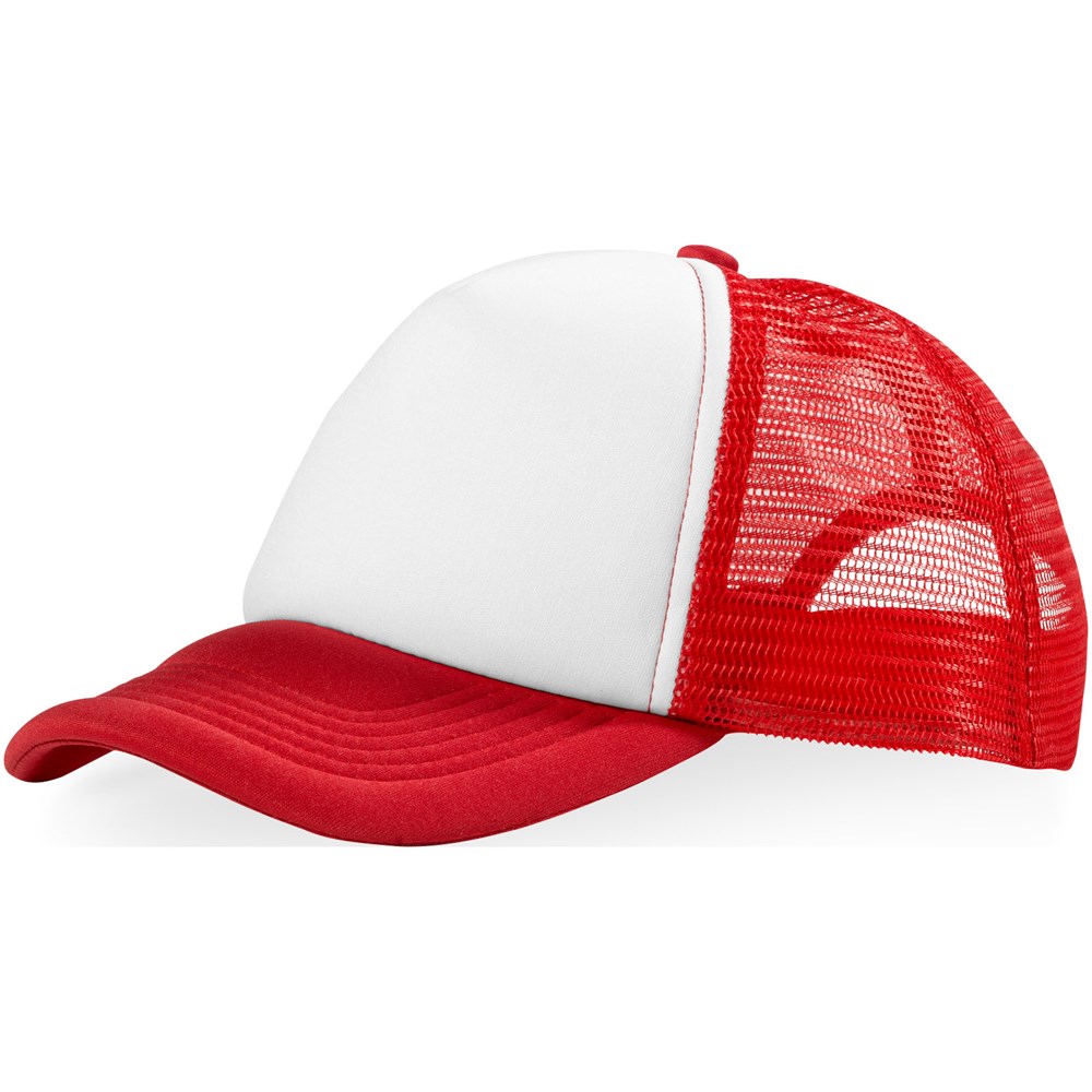 Trucker Kappe mit 5 Segmenten - rot, weiss