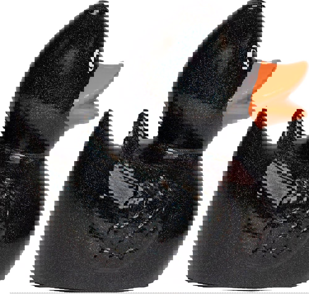 Quietsche-Ente, schwarz/glitzer, 7,5 cm