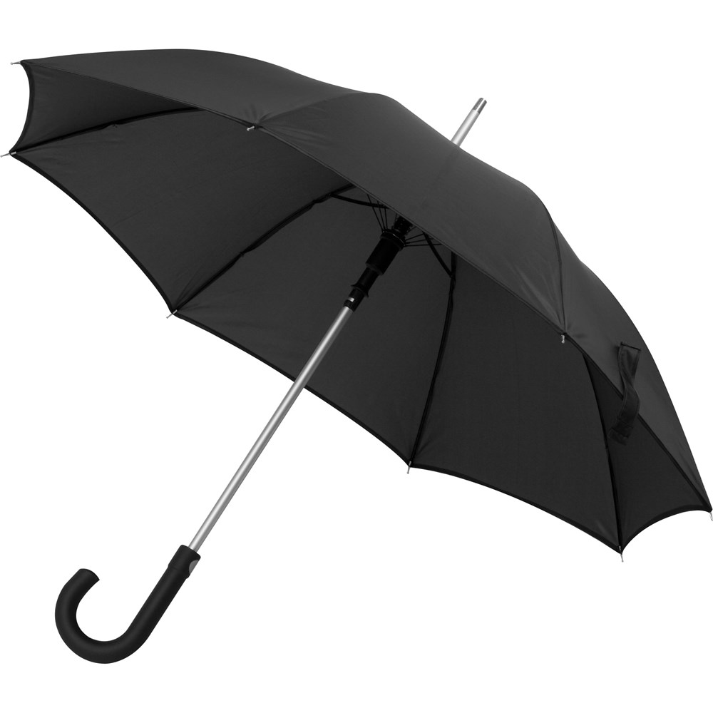 Automatik Regenschirm mit gummiertem Griff - Schwarz