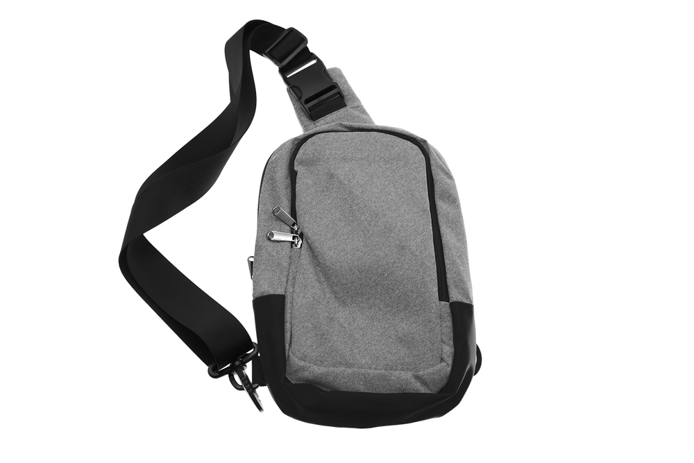 Umhängetasche 'Almeria', meliertes Grau RPET