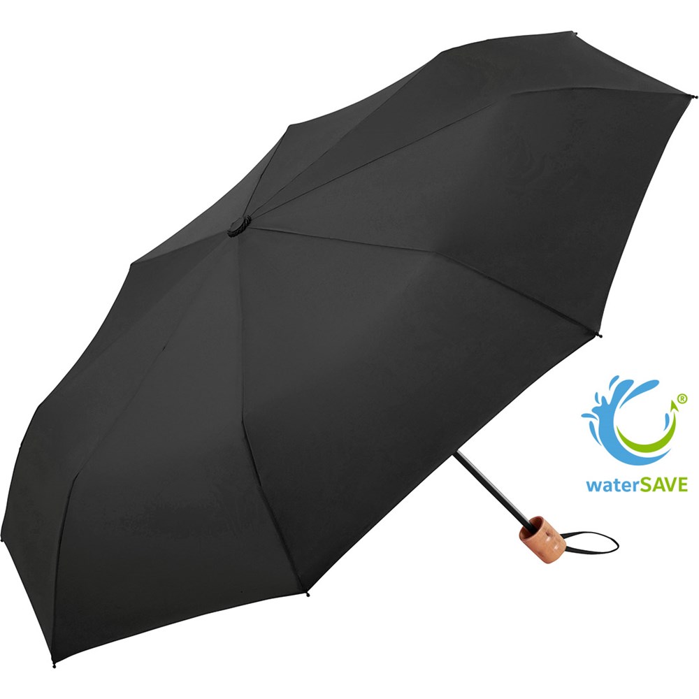 9158 Taschenschirm ÖkoBrella Shopping - schwarz wS