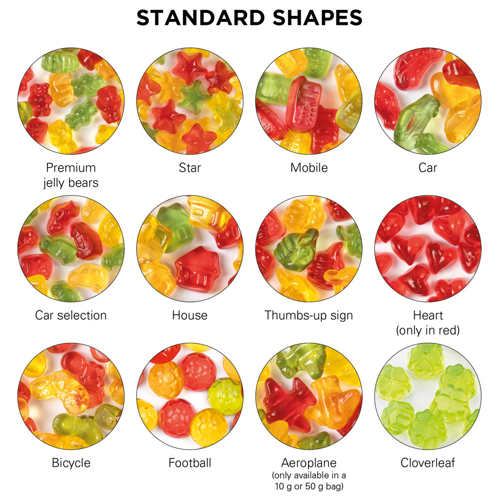 Fruchtgummi Tetraeder, Folie mit ca. 50% Papieranteil, weiß, Trolli Fruchtgummi Kleeblatt