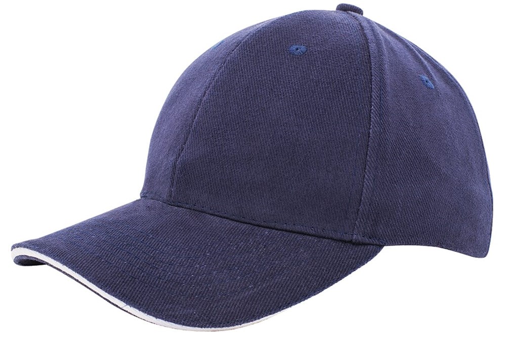 Heavy Brushed Cap - Navy (PMS 533c) / Weiß