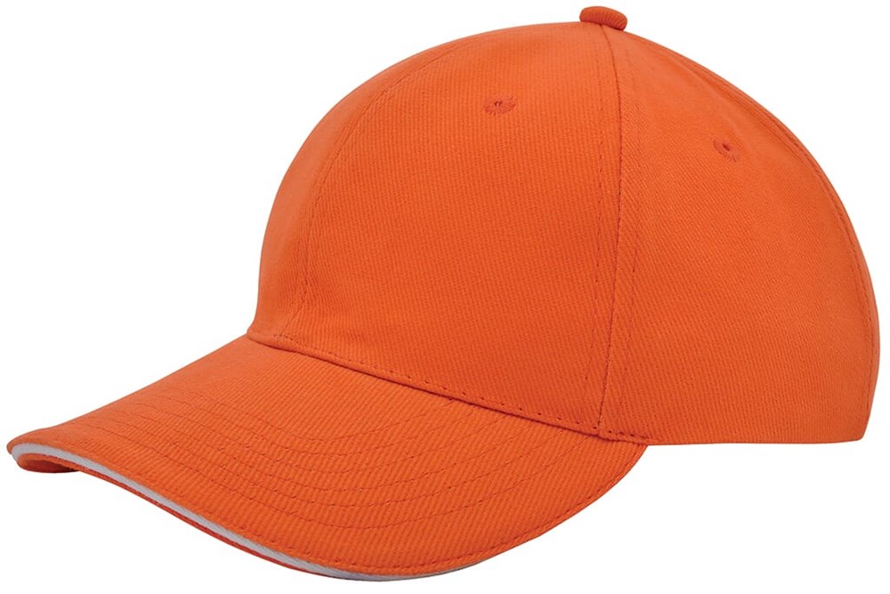 Heavy Brushed Cap - Orange (PMS 165c) / Weiß