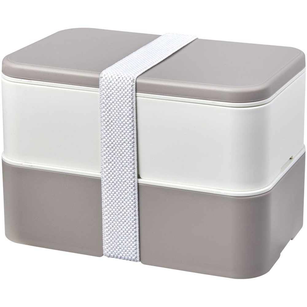 MIYO Renew 700+700 ml Doppel-Lunchbox - kieselgrau, elfenbeinweiß, weiss