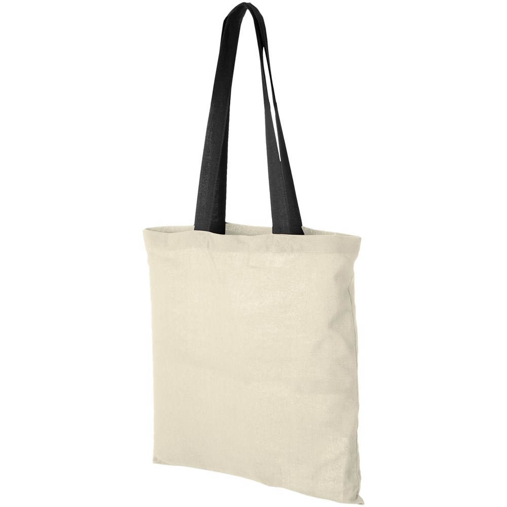 Nevada 100 g/m² Baumwoll Tragetasche 7L - natural, schwarz