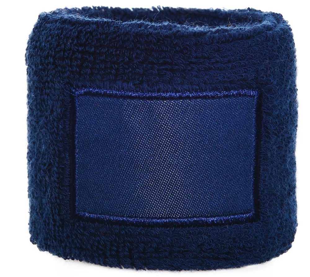 Frottier Armschweißband mit Label - Navy (PMS 533c) / Navy