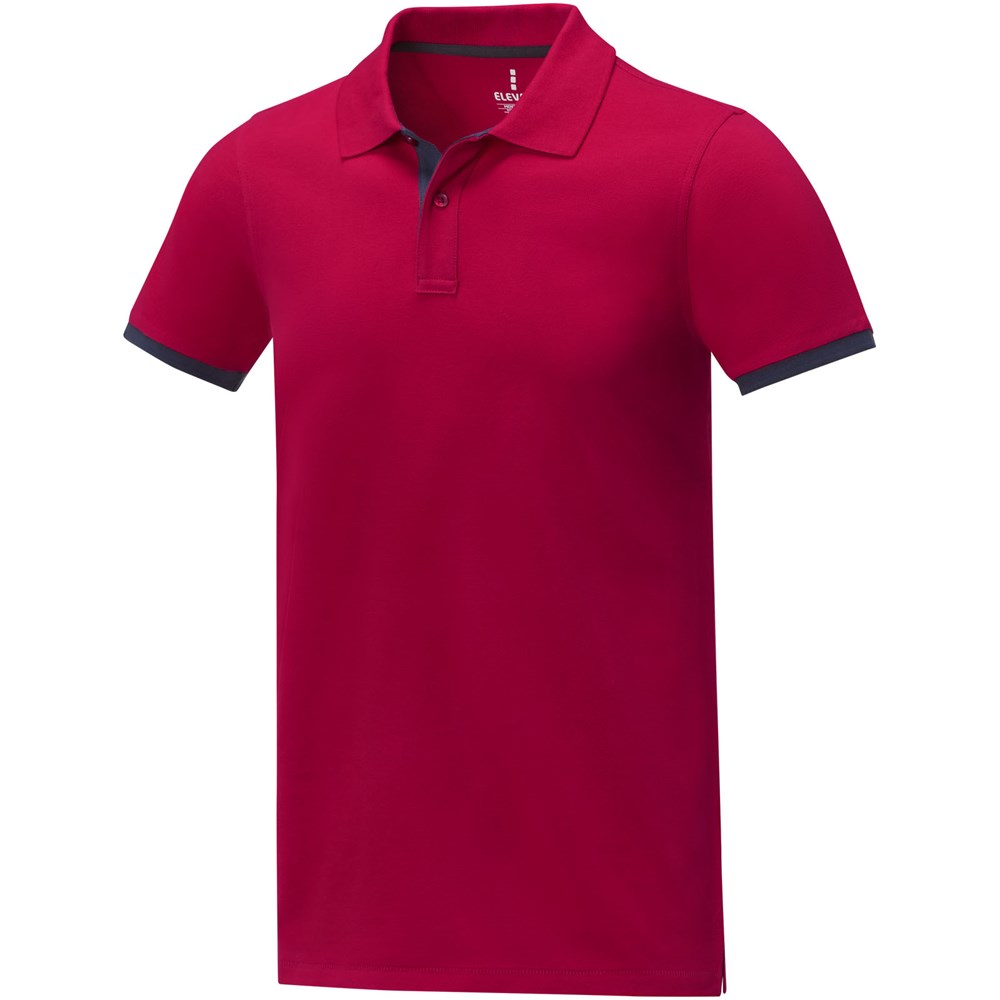 Morgan Polo für Herren, zweifarbig - rot