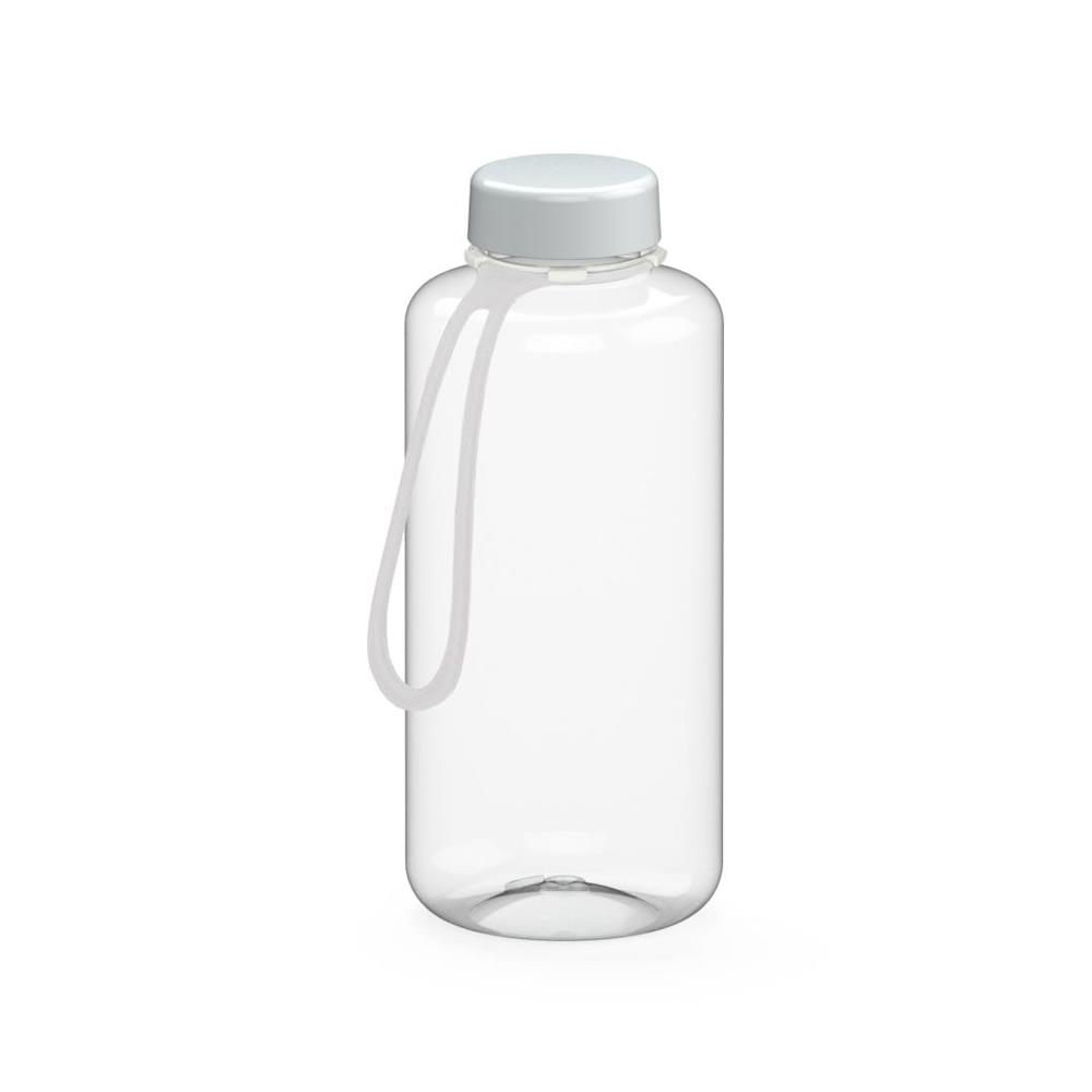 Trinkflasche "Refresh", 1,0 l, inkl. Strap - transparent/weiß