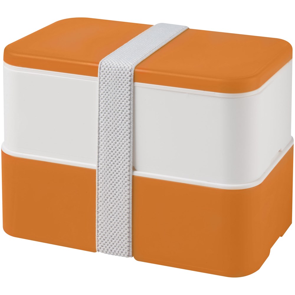 MIYO Doppel-Lunchbox - orange, weiss, weiss