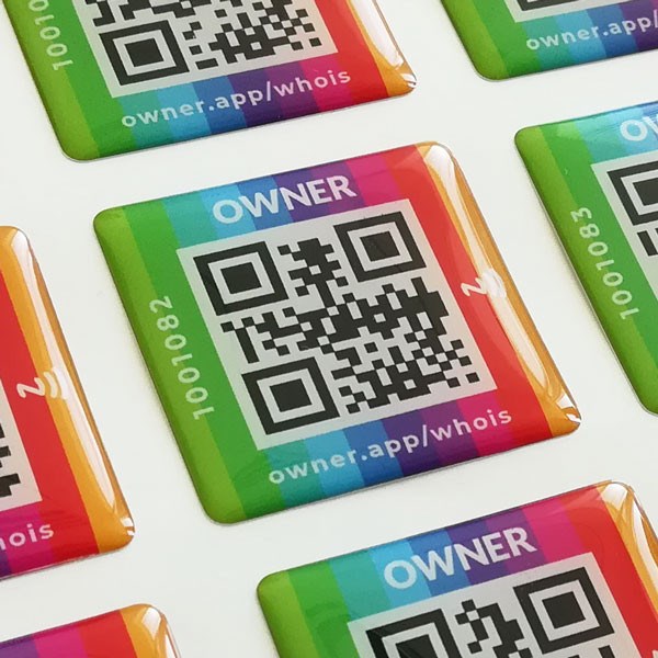 Individuelle NFC Aufkleber für Metalloberflächen, 3D-Visdome®, bis 12cm²