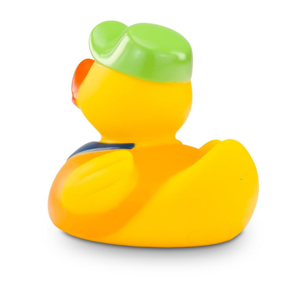 Werbeente Hugo Handwerker mit orangenem Shirt