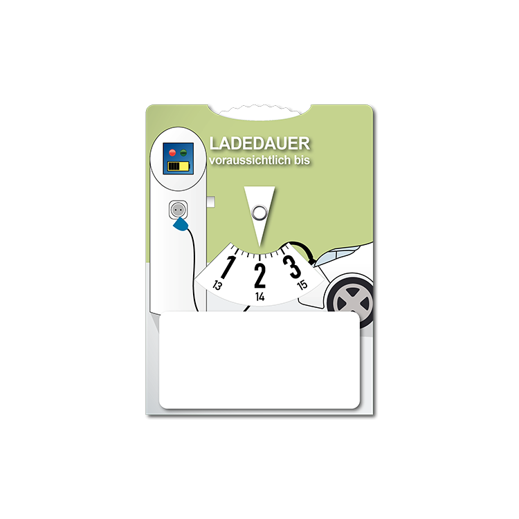 Parkscheibe (AT) mit rückseitiger Elektroladescheibe