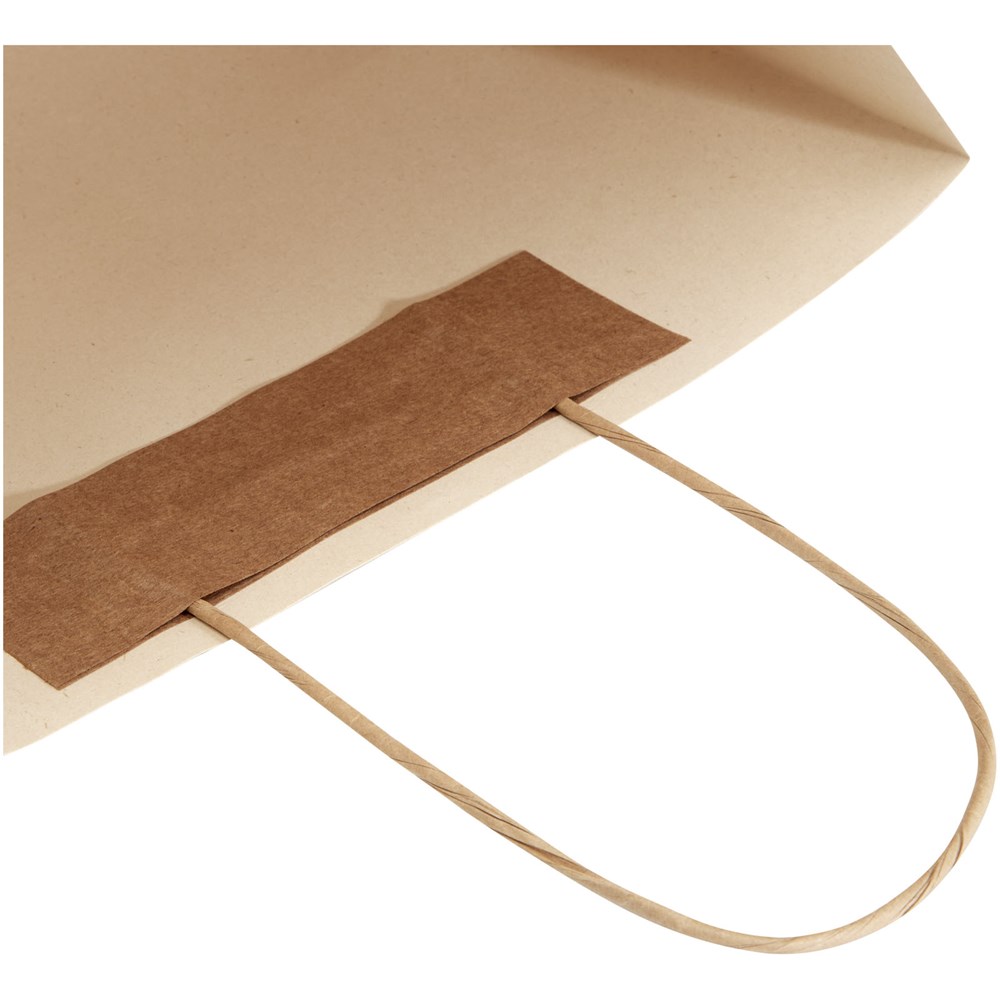 Papiertüte 150 /m² aus landwirtschaftlichen Reststoffen mit gedrehten Griffen – 31 × 12 × 25 cm