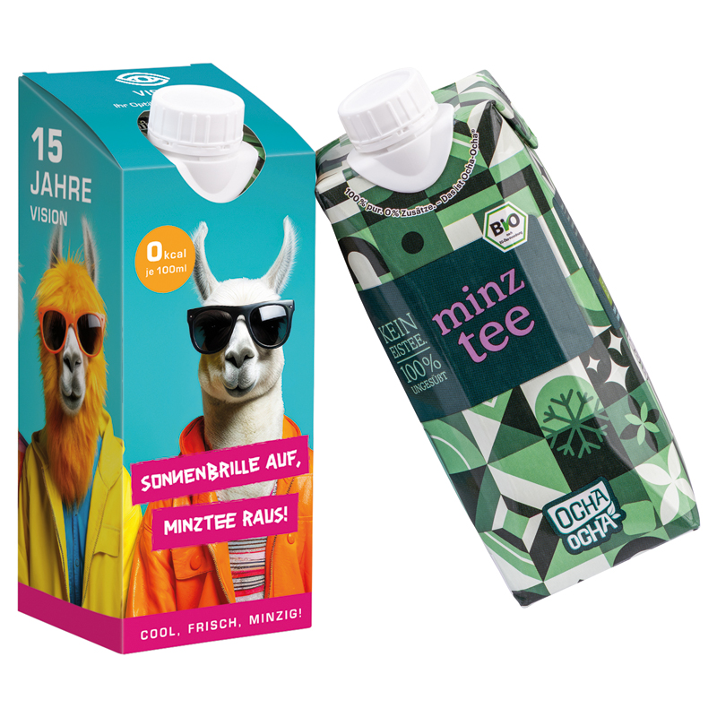 Drink Pack mit Ocha-Ocha® BIO Minztee in Werbeverpackung