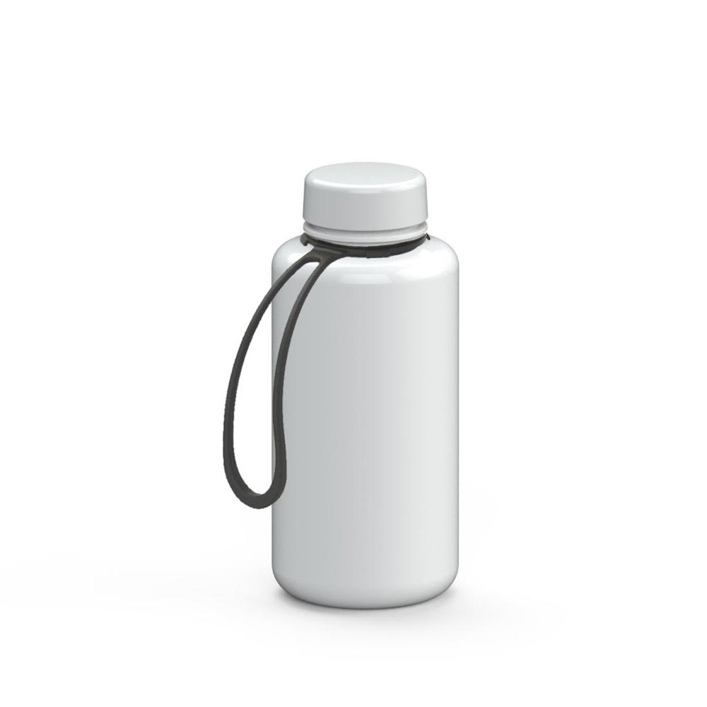 Trinkflasche "Refresh", 700 ml, inkl. Strap - weiß/weiß/schwarz