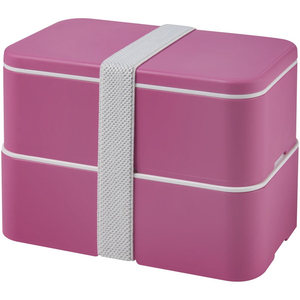 MIYO Doppel-Lunchbox - magenta, magenta, weiss