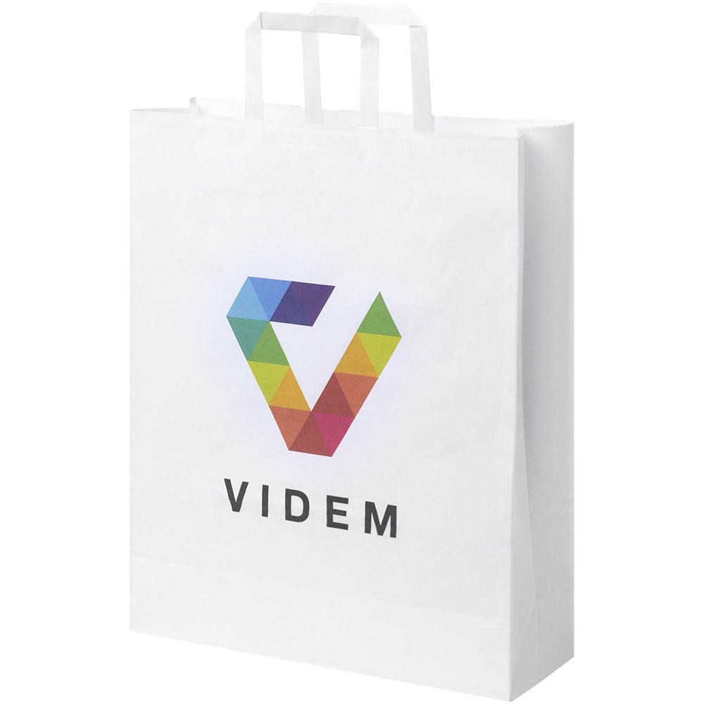 Kraftpapiertasche 80-90 g/m² mit flachen Griffen – 32 × 12 × 40 cm