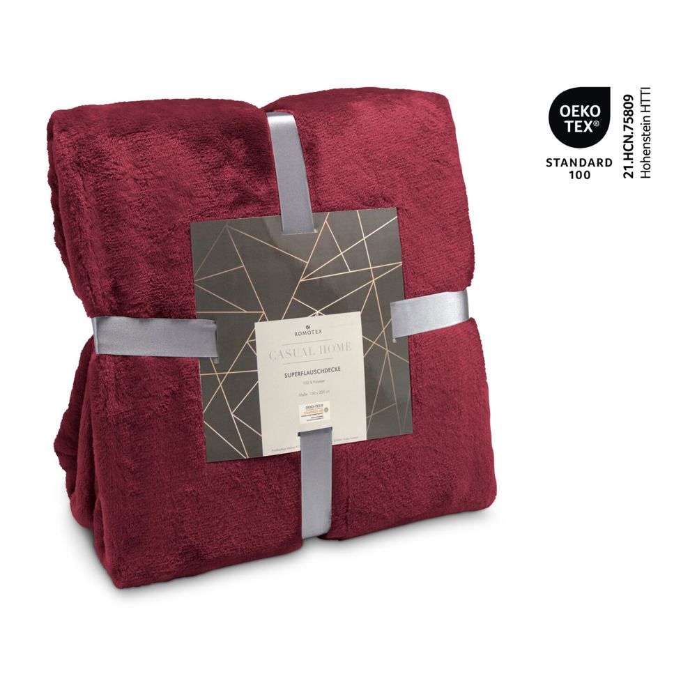 Superflauschdecke rubinrot - 150 x 200 cm, 320 g/m²