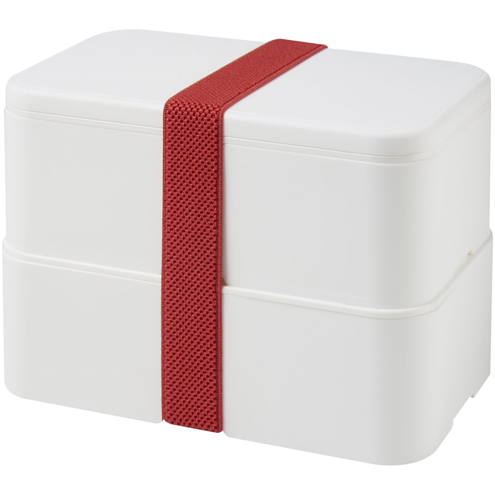 MIYO Doppel-Lunchbox - weiss, weiss, rot