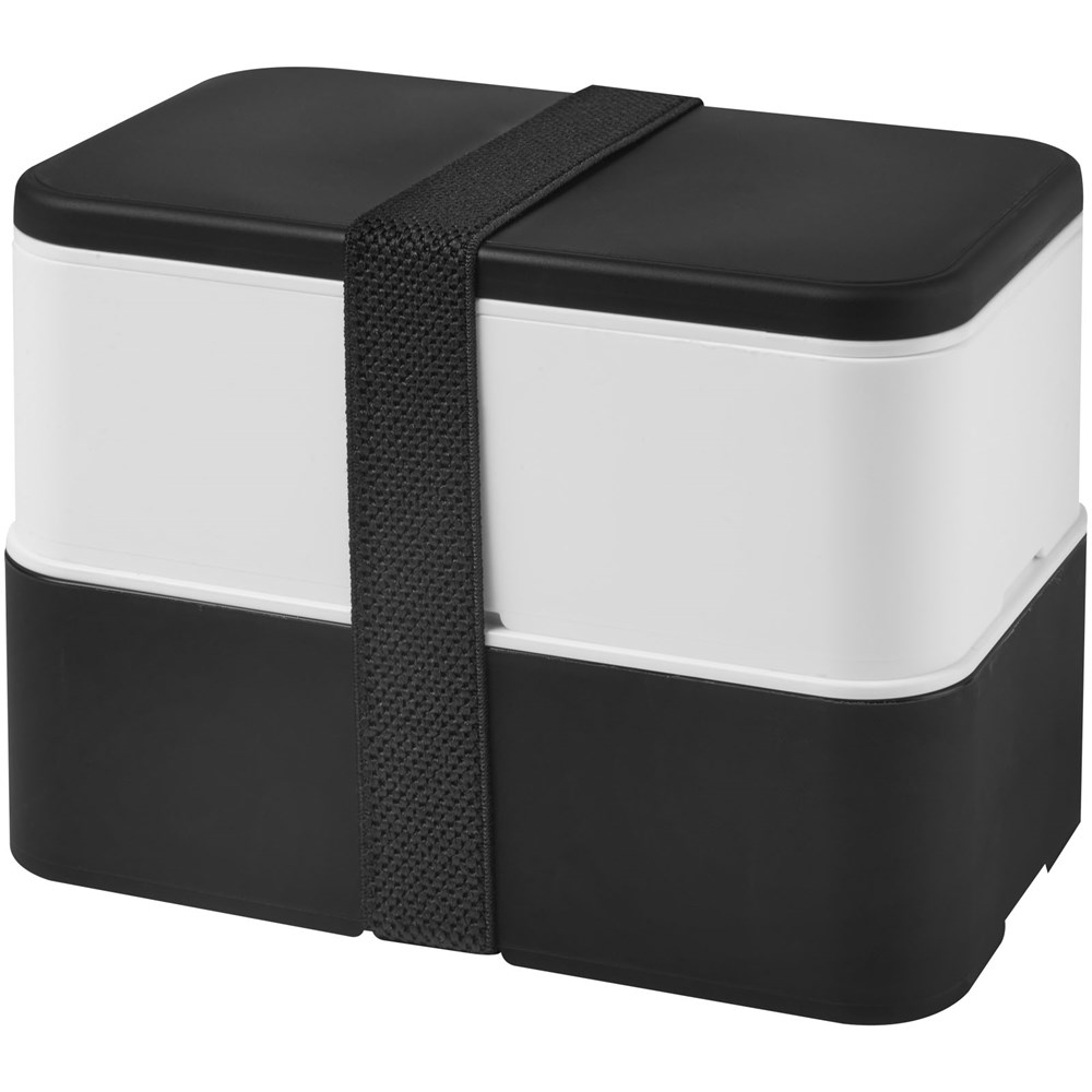 MIYO Doppel-Lunchbox - schwarz, weiss, schwarz