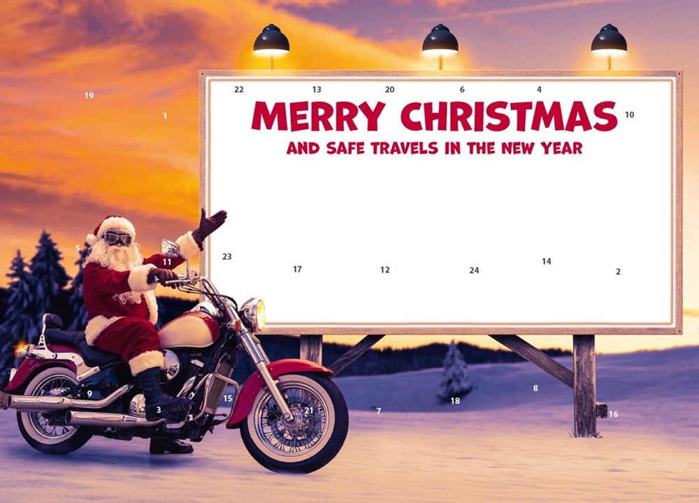 Classic Schkoko-Adventskalender mit Werbeeindruck - Christmas Biker