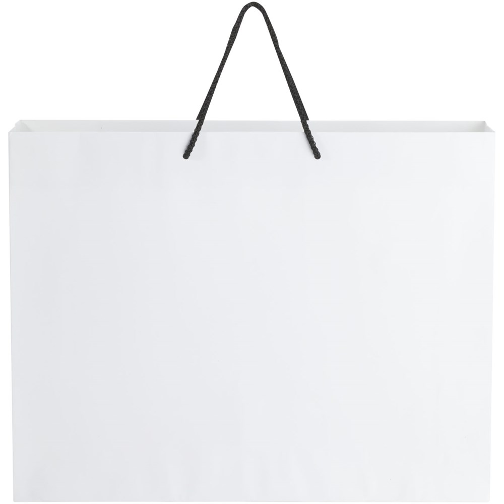 Handgefertigte 170 g/m² Integra-Papiertüte mit Kunststoff Kordelgriffen – 45 × 10 × 35 cm