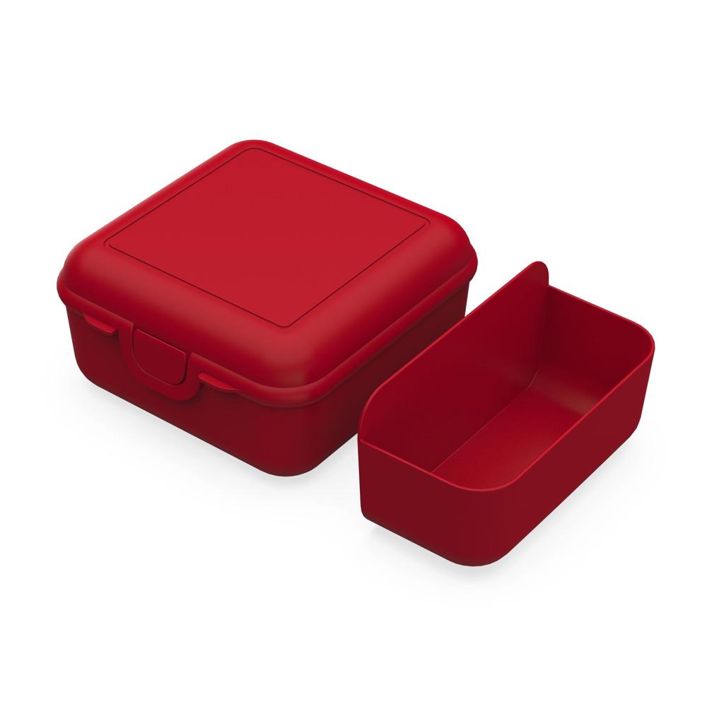 Vorratsdose "Cube" deluxe, mit Trennschale - standard-rot