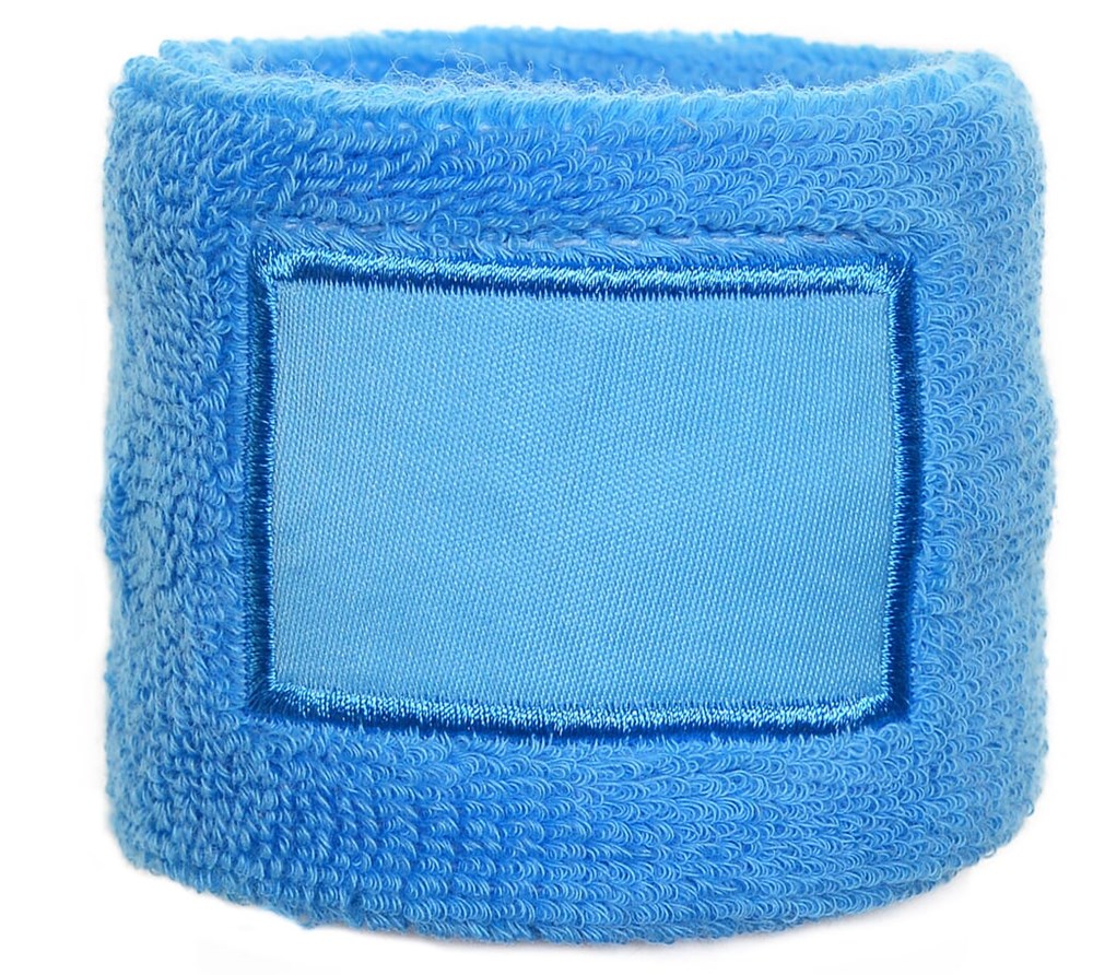 Frottier Armschweißband mit Label - Hellblau (PMS 292c) / Hellblau