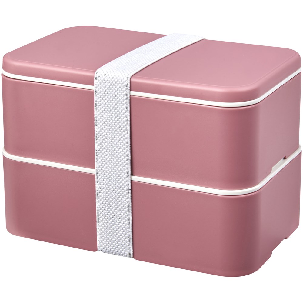 MIYO Renew 700+700 ml Doppel-Lunchbox - rosa, rosa, weiss