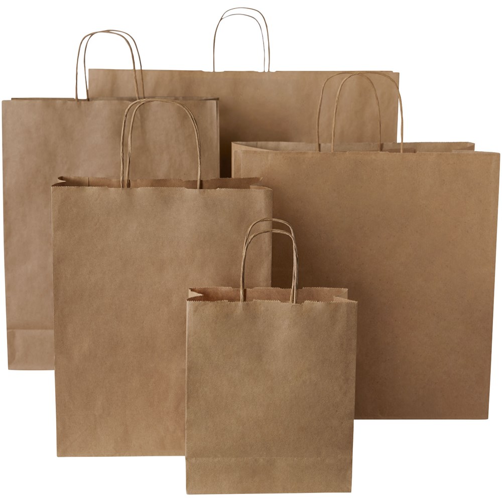 Kraftpapiertasche 80-90 g/m² mit gedrehten Griffen – 32 × 12 × 40 cm