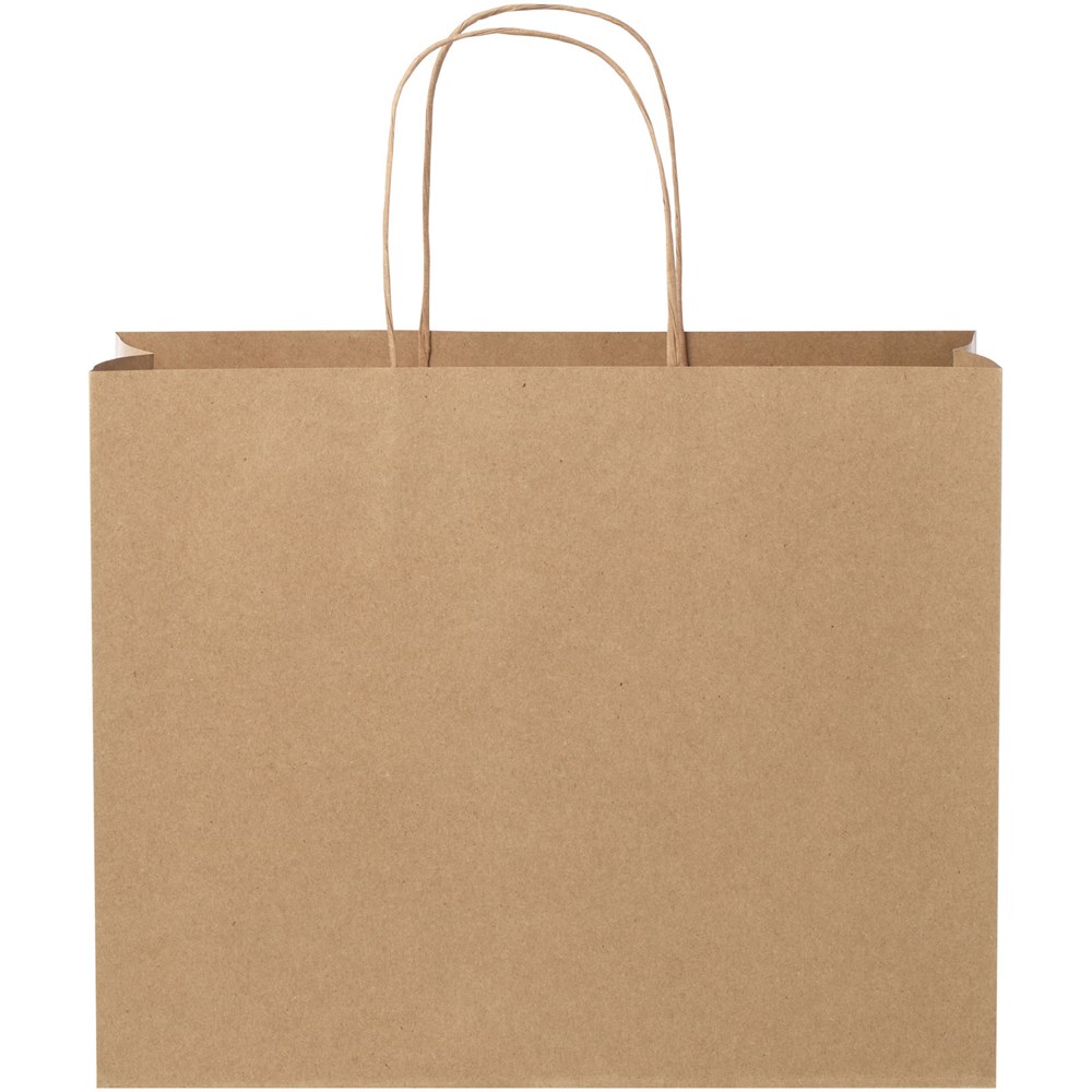 Kraftpapiertasche 120 g/m² mit gedrehten Griffen – 31 × 12 × 25 cm