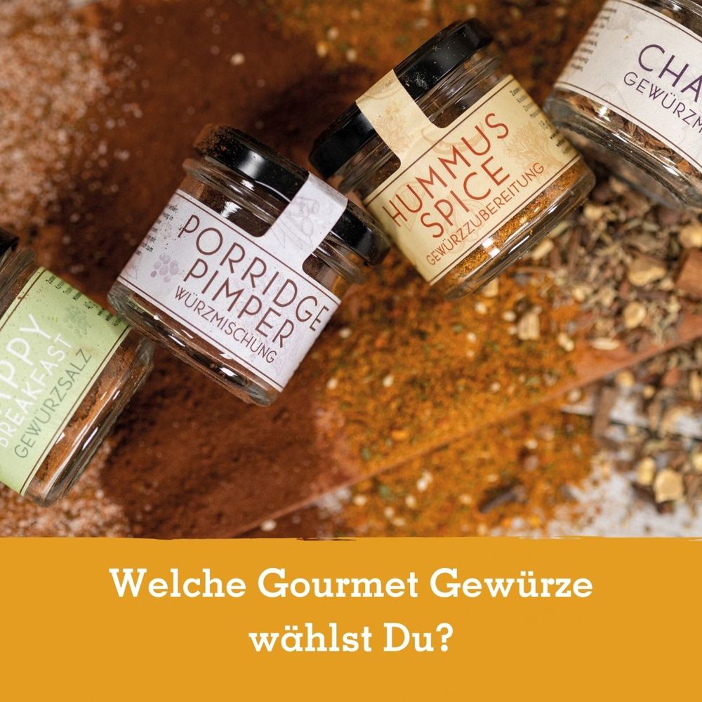 Gourmetkästchen mit 2 Gourmet Gewürzen im Glas