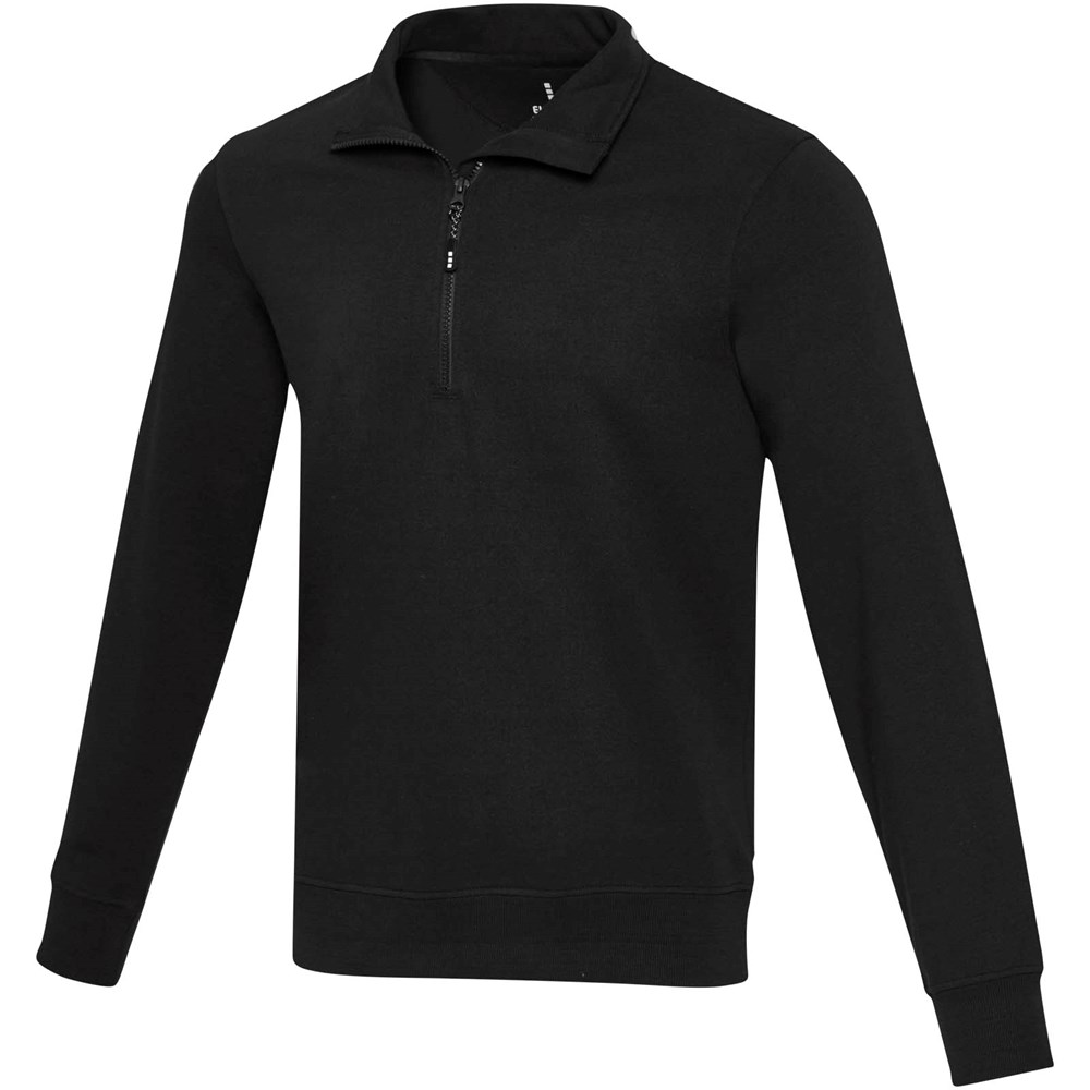 Tin Aware™ Pullover mit Half-Zip Reißverschluss aus recyceltem Material Unisex - Schwarz