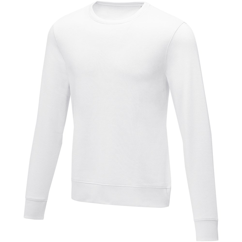 Zenon Herrenpullover mit Rundhalsausschnitt - weiss