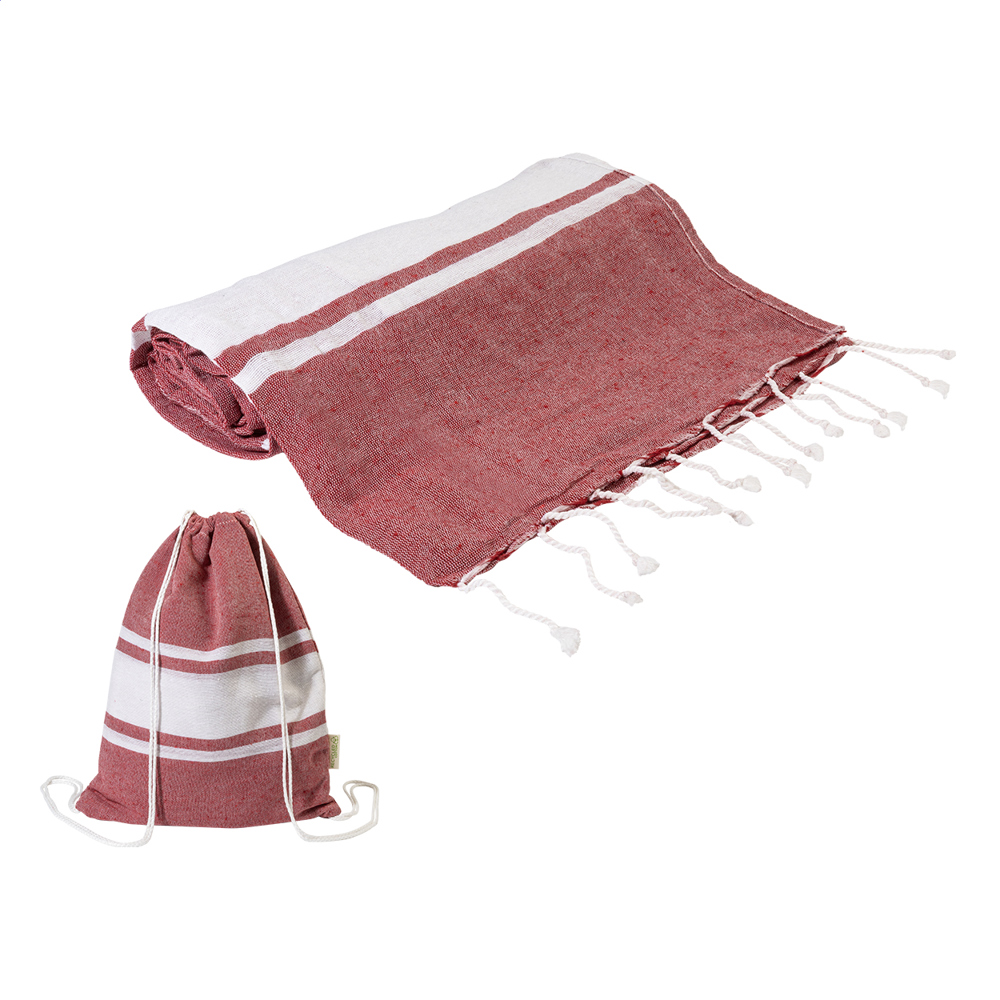 Tortuga - Strandtuch und Turnbeutel aus recycelter Baumwolle - rot