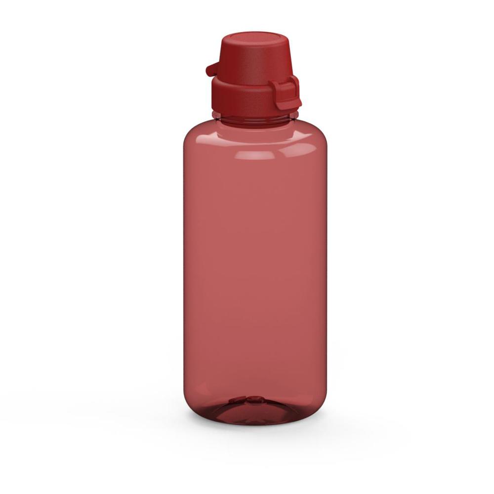 Trinkflasche "School", 1,0 l - transluzent-rot/rot